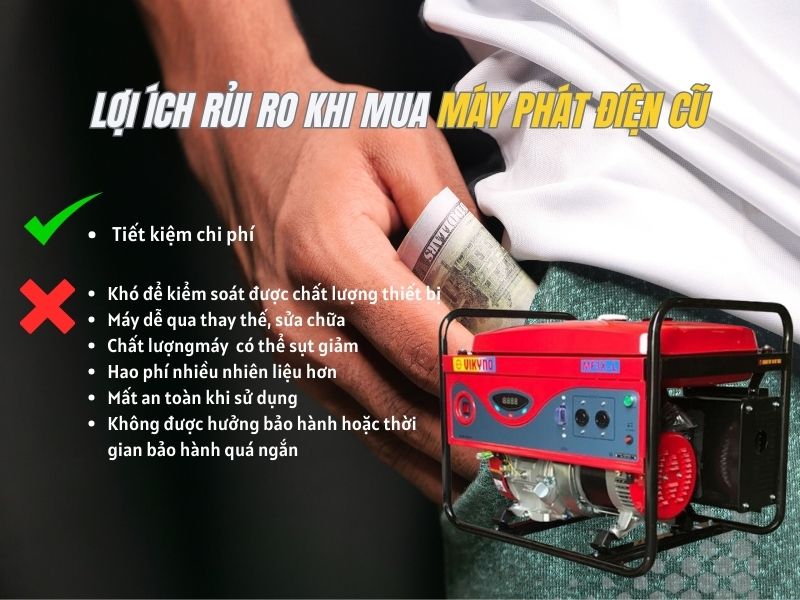 lợi ích rủi ro khi mua máy phát điện cũ